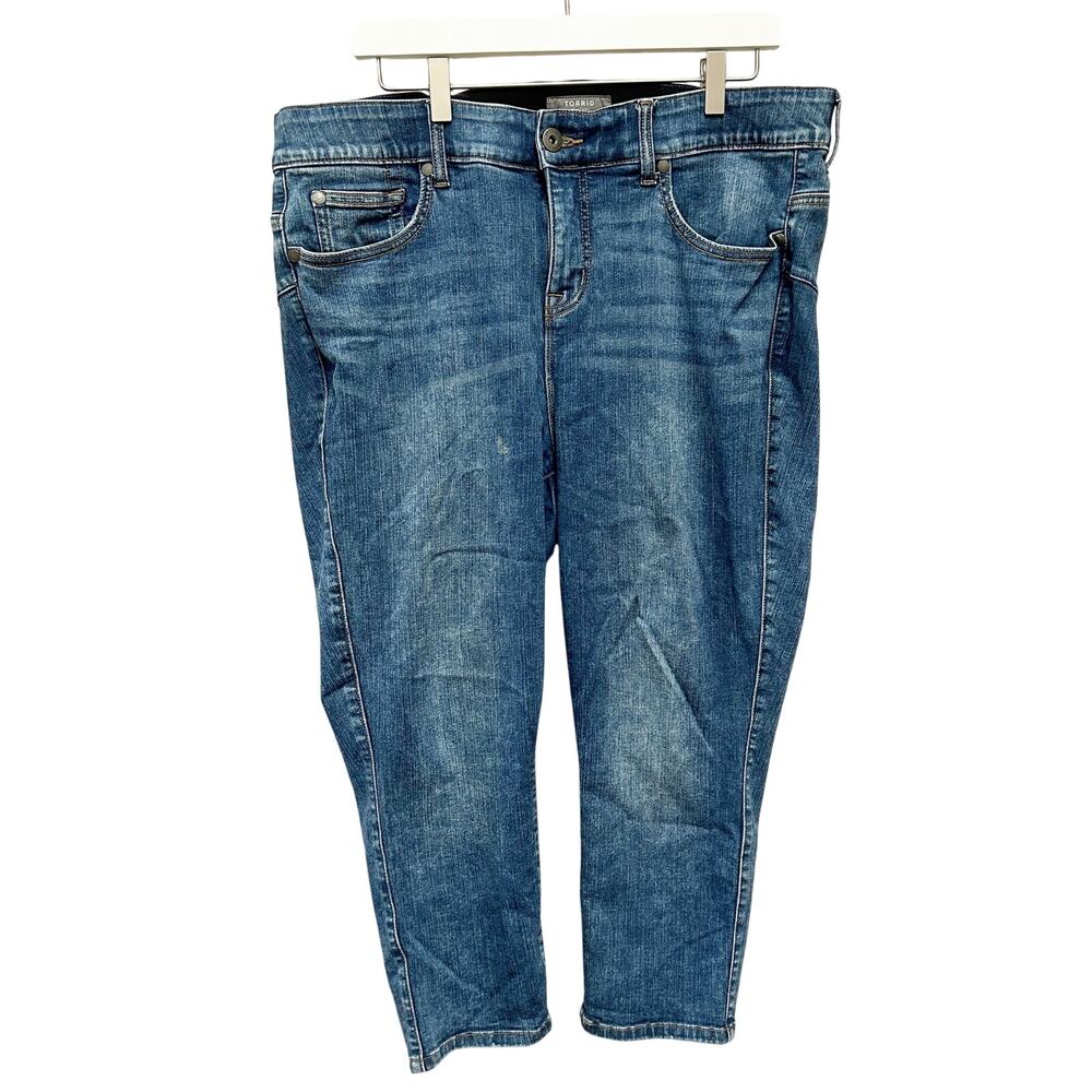 TORRID Crop Bombshell Skinny Jeans Womens Plus Size 18 Medium Wash Stretch